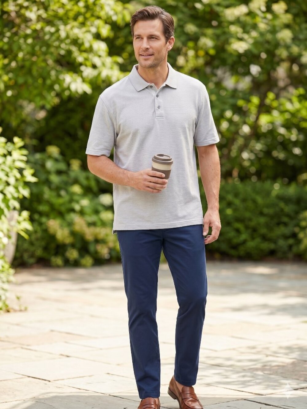 Jos A Bank Traveler XL Grey Polo Cotton Short Sleeve